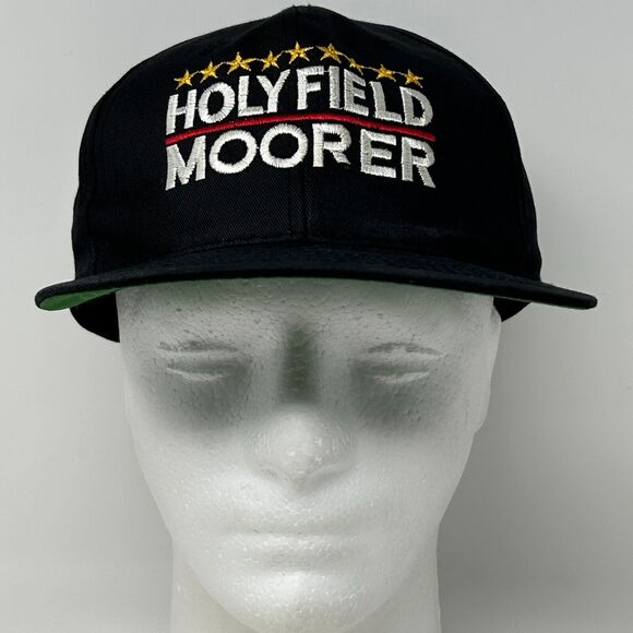 Vintage Evander Holyfield vs Michael Moorer Baseball Cap Hat Boxing Match Black - Picture 2 of 11